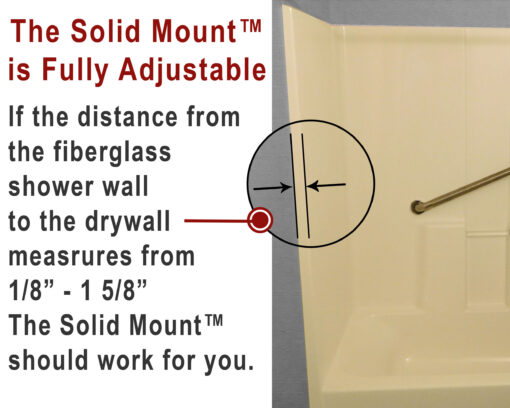 The Solid Mount Grab Bar Mounting System for Fiberglass Showers Measureing